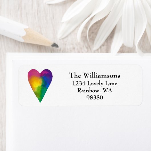 Levendig Waterverf hart Etiket (Insitu)