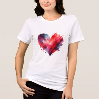 Levendig Waterverf hart Tri-Blend Shirt