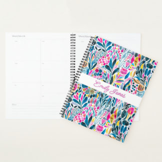 Levendig Waterverf Patroon met gepersonaliseerde t Planner