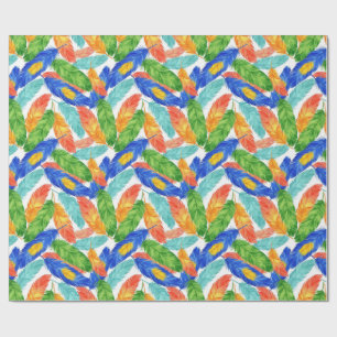 Levendig Waterverf Veerpatroon — Abstracte Kunst Cadeaupapier