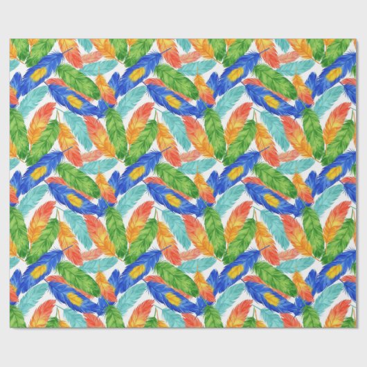 Levendig Waterverf Veerpatroon — Abstracte Kunst Cadeaupapier (Vlak)