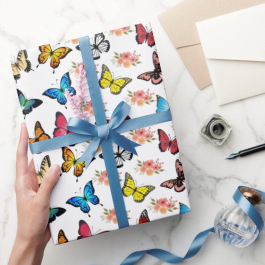 Levendig Waterverf Vlinders Cadeaupapier voor Gebo (Geschenken)