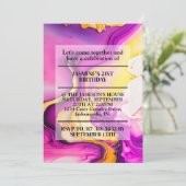 Levendig Wavy Design verjaardagsfeest Kaart (Staand voorkant)