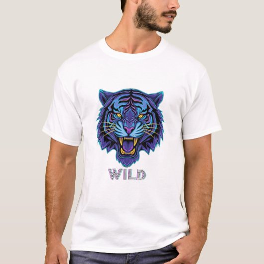 Levendig Wild Tiger Graphic T-shirt (Voorkant)
