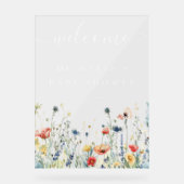 Levendig Wildflower Baby shower Acryl Bord (Voorkant)