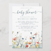 Levendig Wildflower Baby shower Kaart (Voorkant)