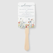 Levendig Wildflower bruiloft programma Handwaaier (Voorkant)