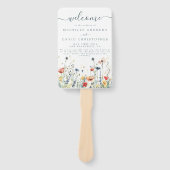 Levendig Wildflower bruiloft programma Handwaaier (Voorkant)