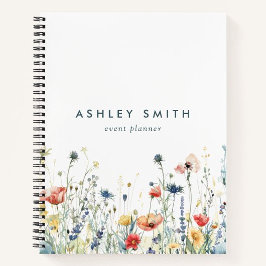 Levendig Wildflower Notitieboek (Voorkant)