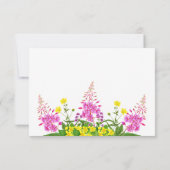 Levendig Wildflower Script Typografie Baby shower Bedankkaart (Achterkant)