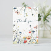 Levendig Wildflower Vrijgezellenfeest Bedankkaart (Staand voorkant)