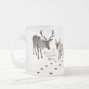 Levendig Winter Wonderland Rendier  Matglas Koffiemok