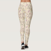 Levendig wit champagne Starburst patroon Leggings (Achterkant)