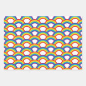 Levendig Wit en Regenboog Patronen Inpakpapier Vel (Voorkant)