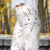 Levendig wit Starburst-patroon Leggings