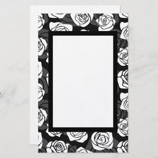 Levendig  witte rozen briefpapier (Voorkant / Achterkant)