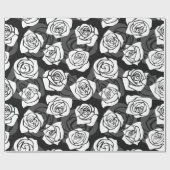 Levendig  witte rozen cadeaupapier (Vlak)