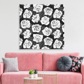 Levendig  witte rozen canvas afdruk (Insitu (Woonkamer))