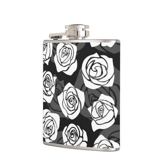 Levendig  witte rozen heupfles (Links)