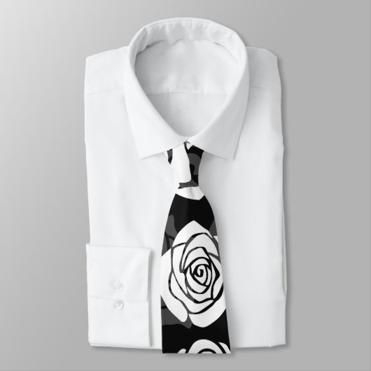 Levendig  witte rozen stropdas (Gebonden)