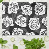 Levendig  witte rozen theedoek (Gevouwen)