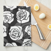 Levendig  witte rozen theedoek (Quarter Fold)