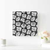 Levendig  witte rozen vierkante klok (Huis)