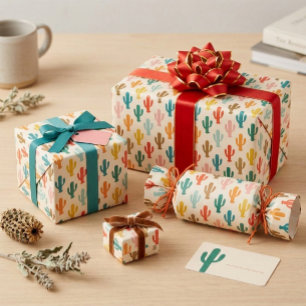 Levendig Woestijn Botanisch Cadeaupapier