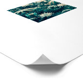 Levendig woestijntafereel, hoge cactussen, stekeli poster (Hoek)