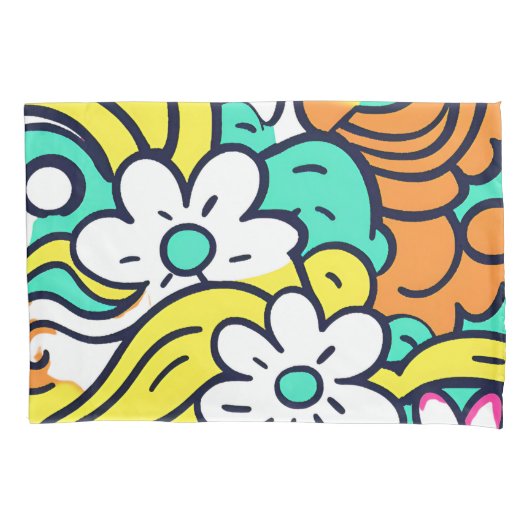 Levendig Y2K Wildflower Bold Retro Spring Design Kussensloop (Voorkant)