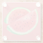 Levendig Zalm Watermeloen Glas Onderzetter (Achterkant)