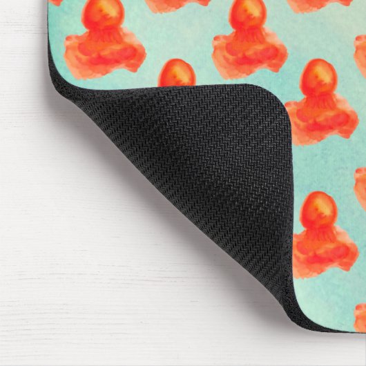 Levendig Zee Scheppende Waterverf Oranje kwallen Muismat (Hoek)