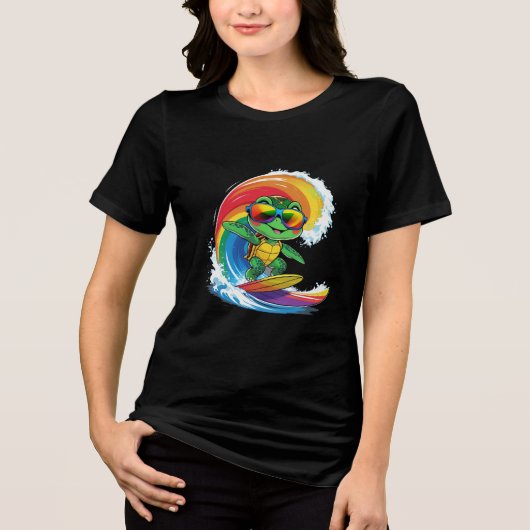Levendig Zeeen schildpad T-shirt - Unisex Cotton T (Voorkant)