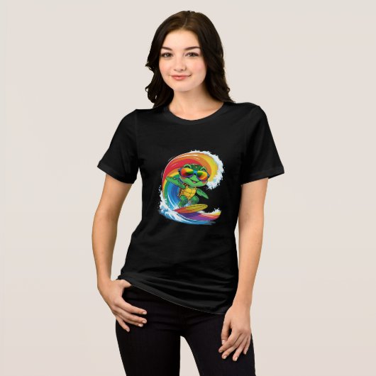 Levendig Zeeen schildpad T-shirt - Unisex Cotton T (Voorkant volledig)