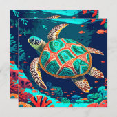 levendig zeeleven feestdagenkaart (Voorkant / Achterkant)