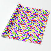 Levendig zigzagstippenpatroon cadeaupapier (Uitgerold)