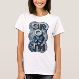 Levendig Zilver GROEI Artistiek Motief T-shirt