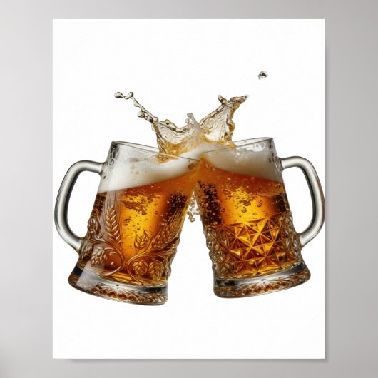 Levendig Zilver PROOST OP GOEDE GEZONDHEID 3D-Teks Poster (Voorkant)