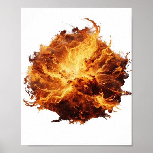 Levendig Zilveren FIRE BALL Slogan Ontwerp Poster (Voorkant)