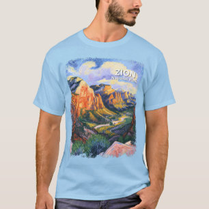 Levendig Zion National Park Angels Landing Artisti T-shirt