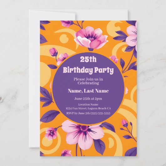 Levendig Zomer Bloem Patroon - Dopamine Dressing Kaart (Voorkant)