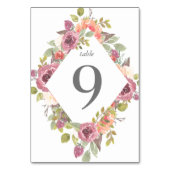 Levendig zomertafelkaart met bloemen kaart (Achterkant)