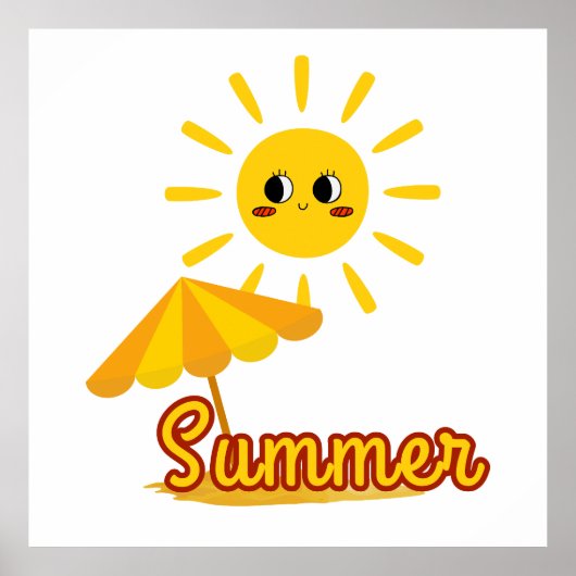 Levendig zomerzonneschijnontwerp poster (Voorkant)