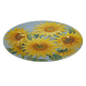 Levendig Zonnebloem Boeket Olie Schilderij Snijplank (Hoek)