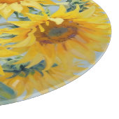 Levendig Zonnebloem Boeket Olie Schilderij Snijplank (Hoek)