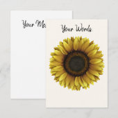 Levendig Zonnebloem Botanische Kunst Ontwerp Bedankkaart (Voorkant / Achterkant)