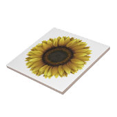 Levendig Zonnebloem Botanische Kunst Ontwerp Tegeltje (Zijkant)