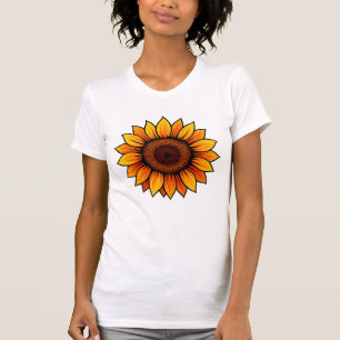 Levendig Zonnebloem T-shirt – voor vrouwen