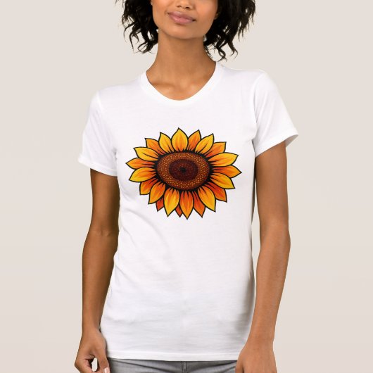 Levendig Zonnebloem T-shirt – voor vrouwen (Voorkant)