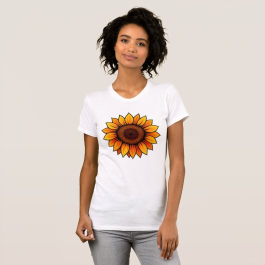 Levendig Zonnebloem T-shirt – voor vrouwen (Voorkant volledig)